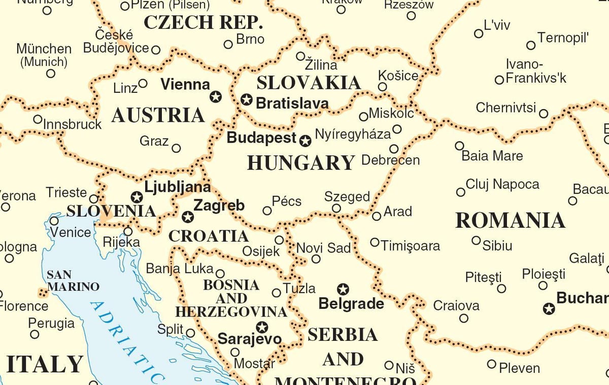 harta Sllovakia vendet fqinje