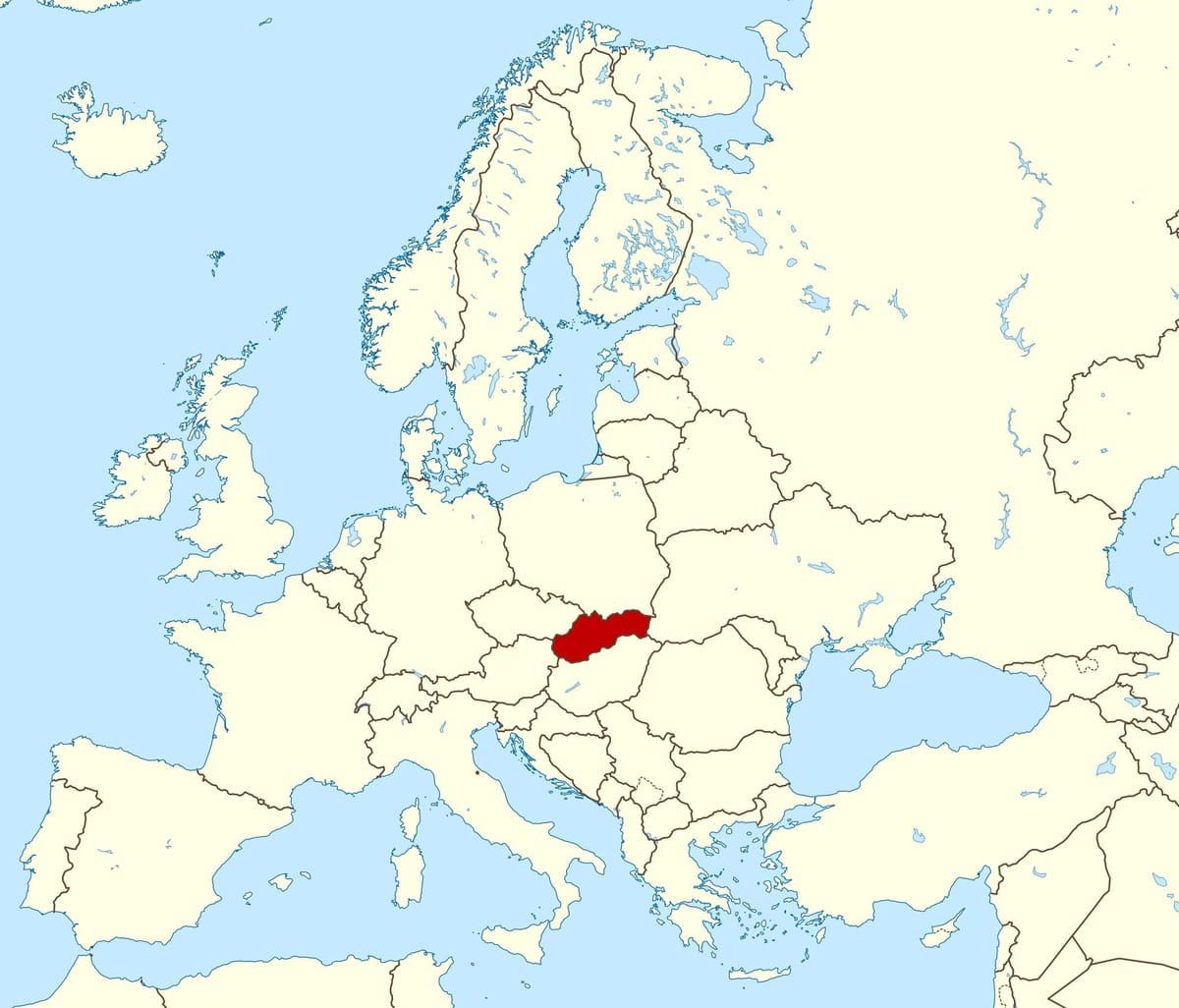 harta e Sllovakia hartën e evropës