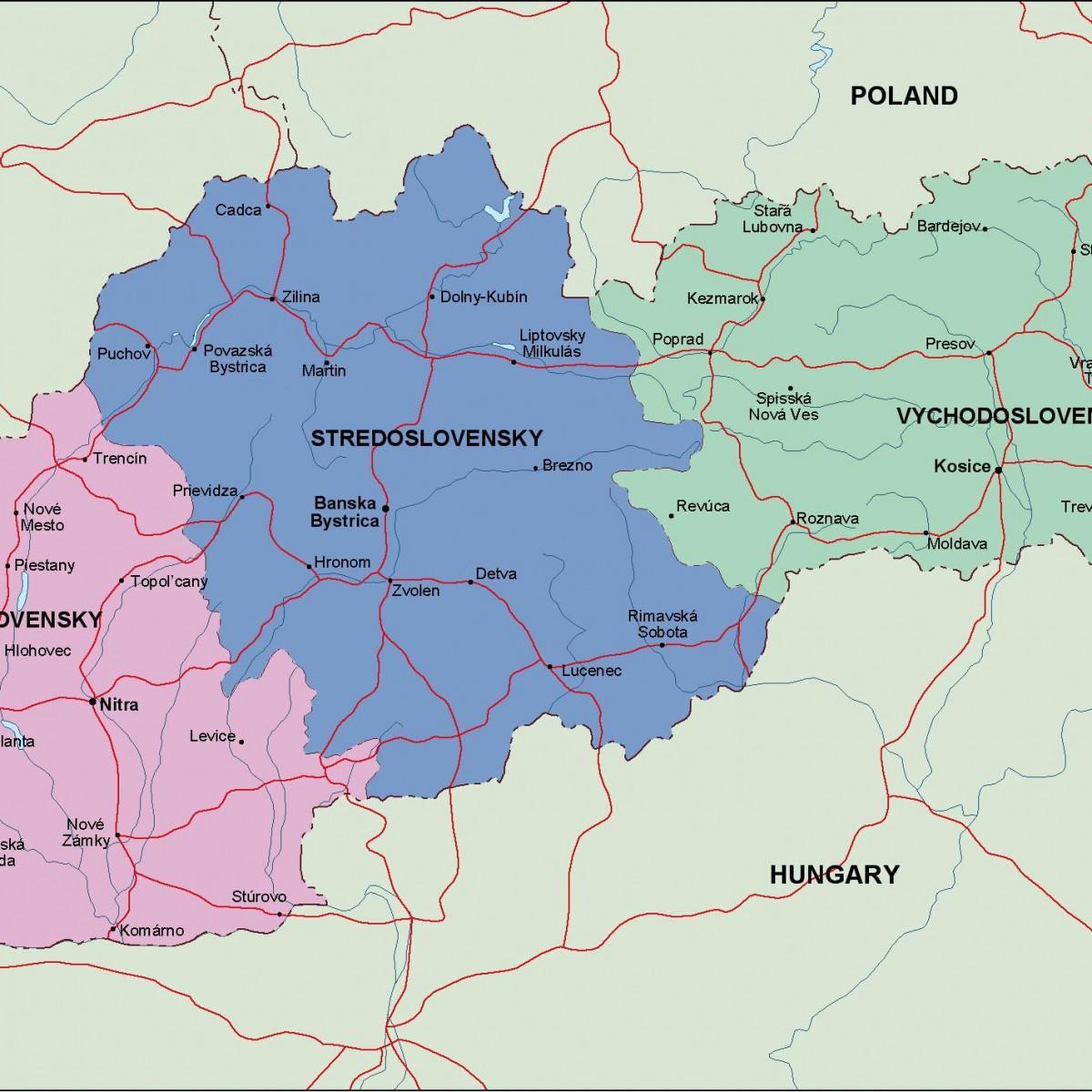 harta e Sllovakia politike
