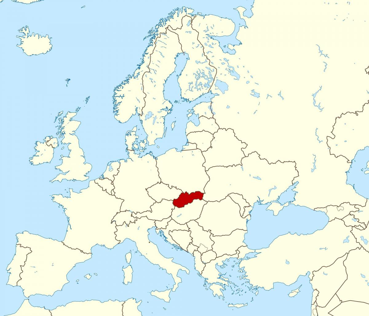 harta e Sllovakia hartën e evropës