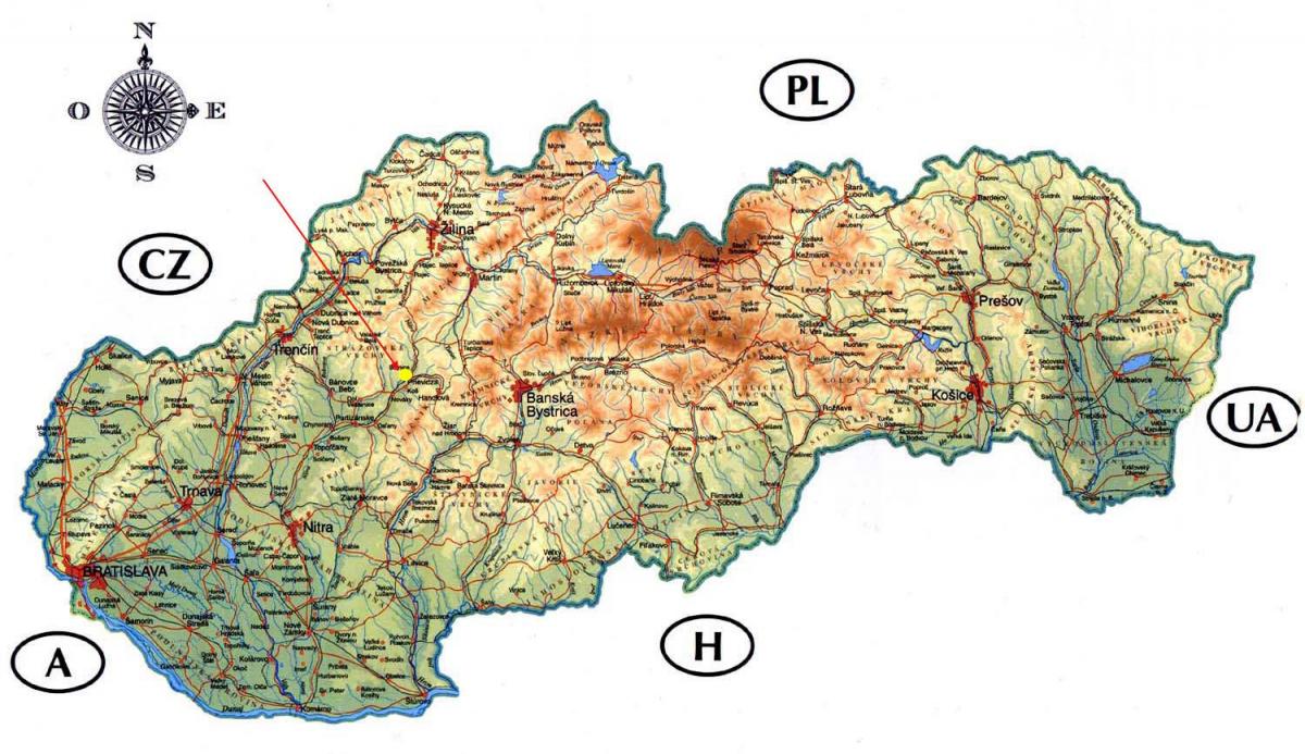 harta e Sllovakia kështjella