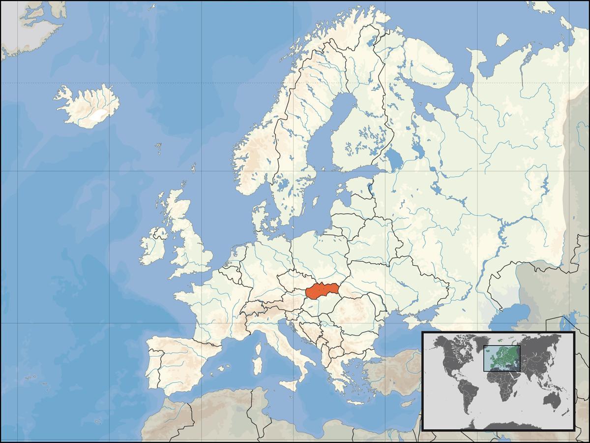 Sllovakia vendndodhjen në hartë të botës
