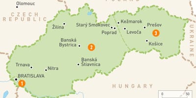 Sllovakia në hartë