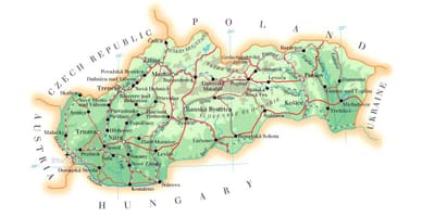 Harta e Sllovakia ski resorts